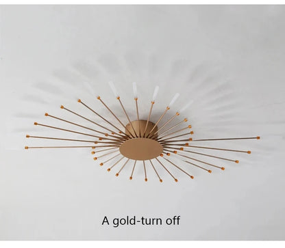 Lámparas de techo LED modernas con diseño de fuegos artificiales para sala de estar, comedor y dormitorio. Lámparas de techo brillantes.