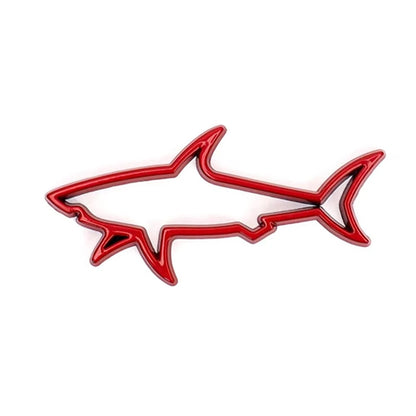 Pegatina de metal 3D para coche, emblema de tiburón y pez, calcomanías para tapa de combustible de motocicleta, decoración, logotipo, accesorios para coche