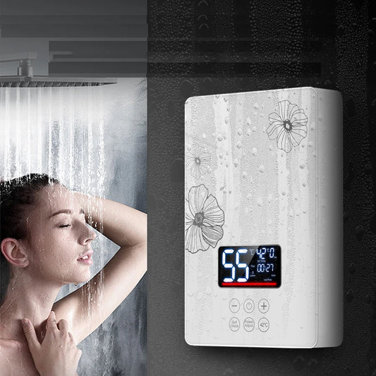 Calentador de agua eléctrico instantáneo sin tanque de 220 voltios y 6000 W, nuevo diseño, alta eficiencia, productos de alta demanda. Aplicación para calentadores de agua eléctricos instantáneos sin tanque.