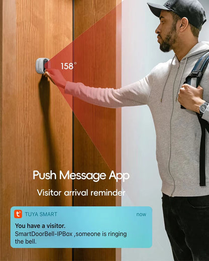 KUXA 4.3 Inch 1080P/158° Wifi Smart Door Bell Camera Tuya Video Door Peepholes PIR Movement Detection Eye Wireless Doorbell