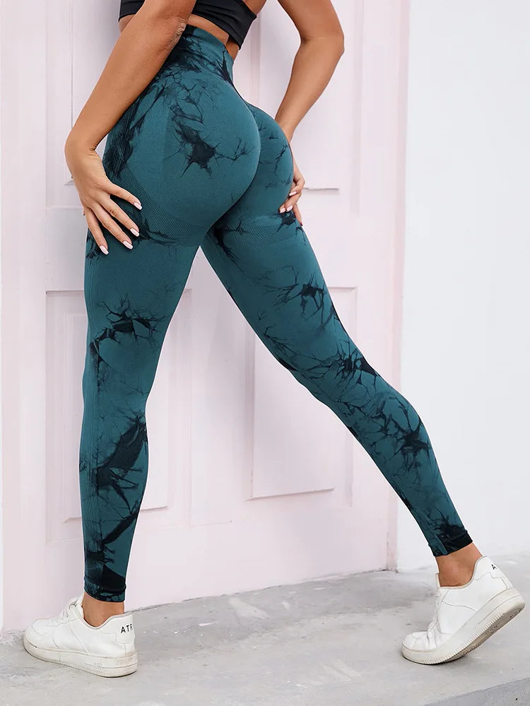 Leggings deportivas para mujer, pantalones de yoga sin costuras con estampado tie-dye de 47 colores, mallas para correr, fitness, cintura alta, para gimnasio y entrenamiento.