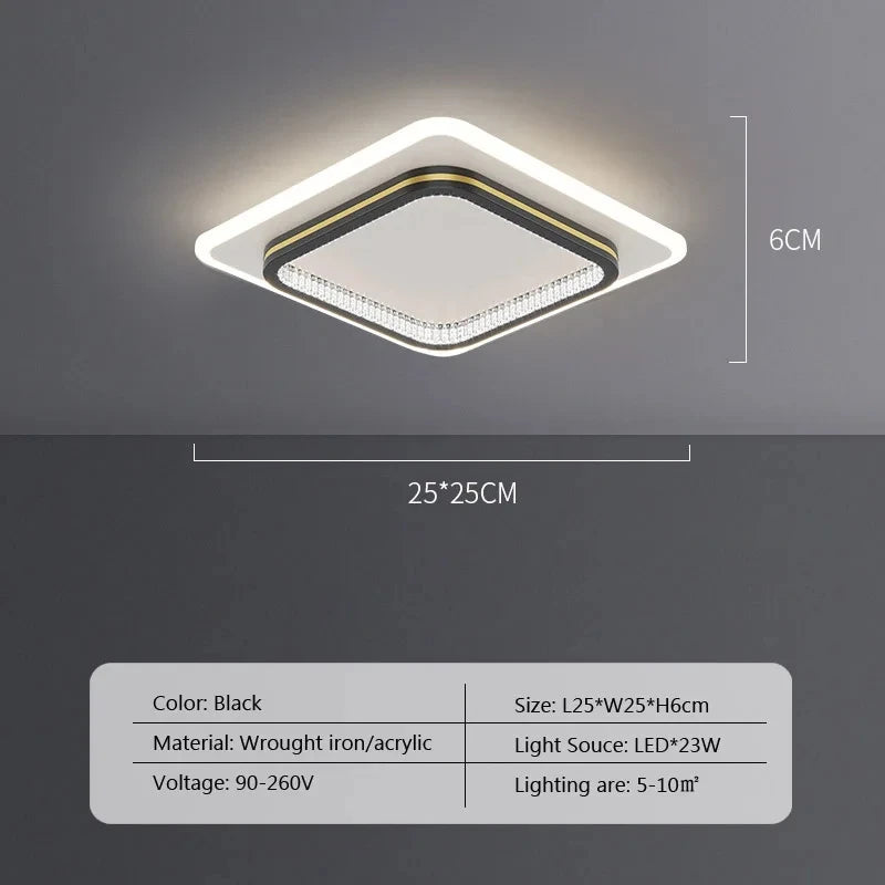Lámpara de techo LED moderna de lujo para decoración del hogar, lámpara de iluminación para entrada, pasillo, dormitorio, sala de estar, iluminación interior