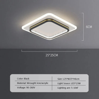 Lámpara de techo LED moderna de lujo para decoración del hogar, lámpara de iluminación para entrada, pasillo, dormitorio, sala de estar, iluminación interior