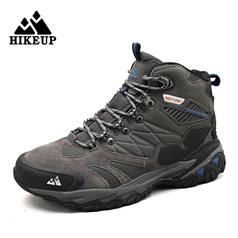 Botas de invierno HIKEUP para hombre, botas de senderismo para exteriores, de ante, de caña alta, impermeables, tácticas, de combate, militares.