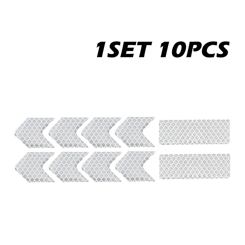 Pegatinas reflectantes para casco de seguridad, para trabajo nocturno, conducción segura, advertencia, calcomanía reflectante para casco de motocicleta y coche, 10 a 50 unidades