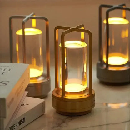 Luz de noche LED de ambiente retro, recargable por USB, lámpara de mesa decorativa para bar, decoración, iluminación de escritorio para dormitorio, batería