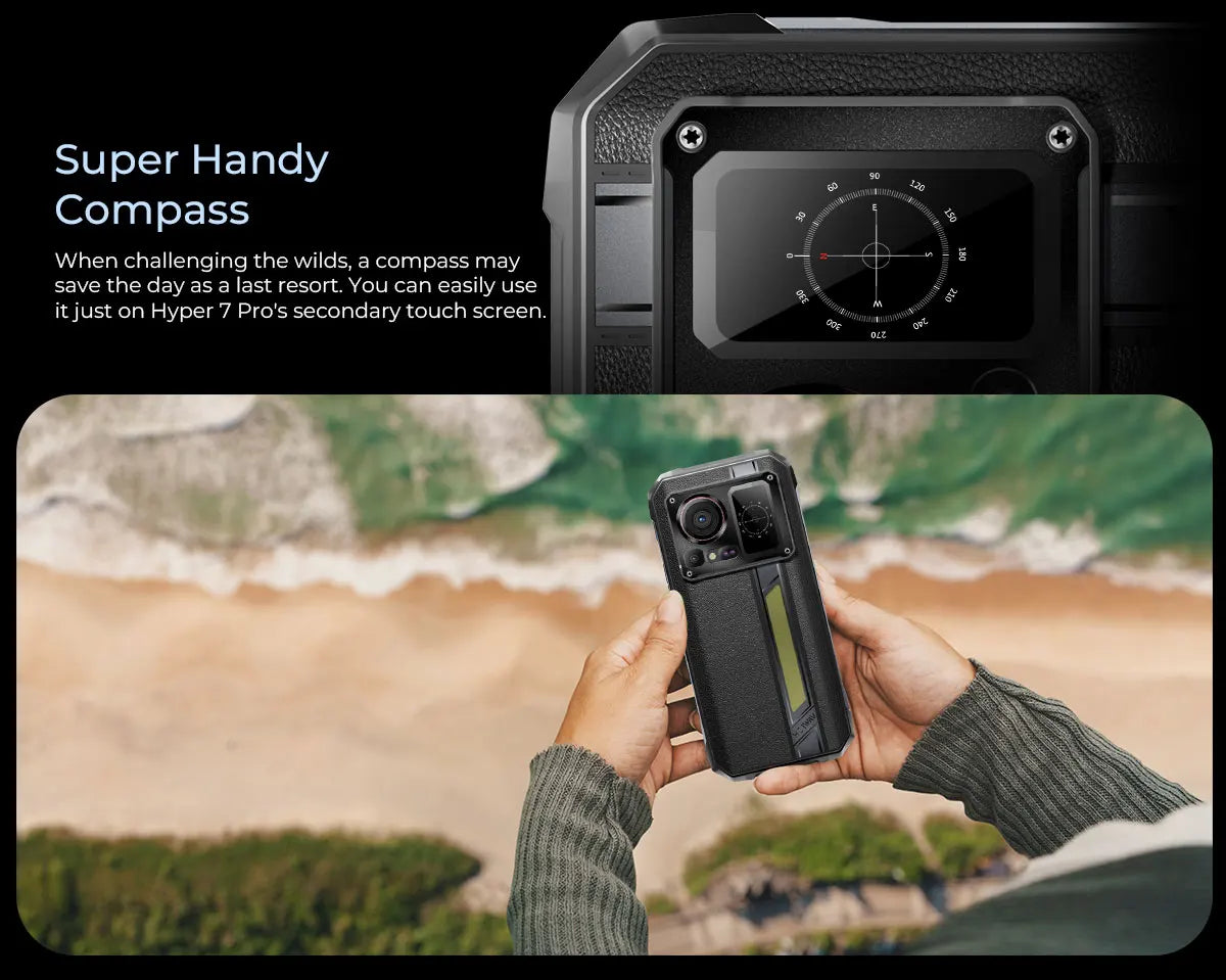 Teléfono móvil resistente HOTWAV Hyper 7 Pro 5G con cámara de 200 MP, Android 14, pantalla FHD+ de 6,6" a 120 Hz, 36 GB (16+20) de almacenamiento interno, 256 GB de almacenamiento externo, batería de 10800 mAh y carga rápida de 33 W.