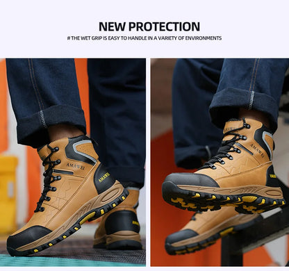 Botas de seguridad para hombre, con punta de acero, antiperforación, anticaídas, indestructibles, antideslizantes, impermeables