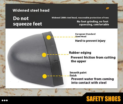 Botas de trabajo para hombre, con puntera de acero, puntera blanda, impermeables, antideslizantes, antiperforación, resistentes al deslizamiento, botas de seguridad para el trabajo.