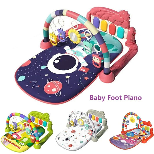 Marco de fitness multifuncional para niños, juguetes musicales para bebés, pedales, piano, marco de fitness, juego de rompecabezas, manta, tapete educativo, juguete de regalo