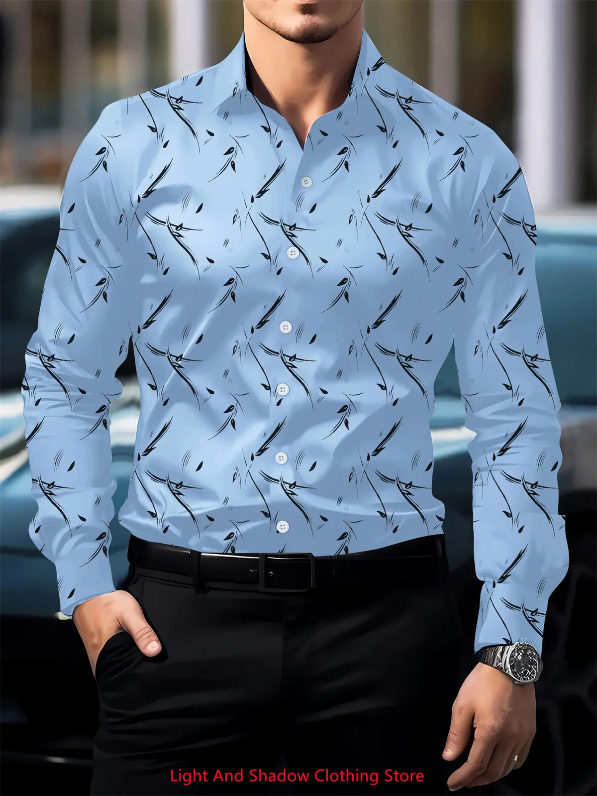 Camisa de manga larga con solapa y botones para hombre, de alta calidad, cómoda y suave, ideal tanto para ocasiones formales como informales.