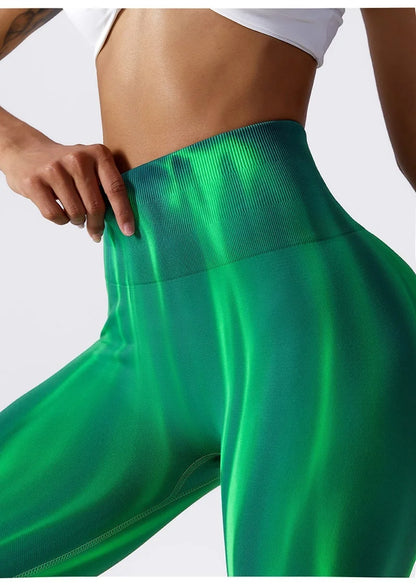 Pantalones de yoga para mujer con estampado tie-dye Cloud Rise, leggings deportivos sexys para gimnasio, mallas sin costuras, pantalones de cintura alta para entrenar.
