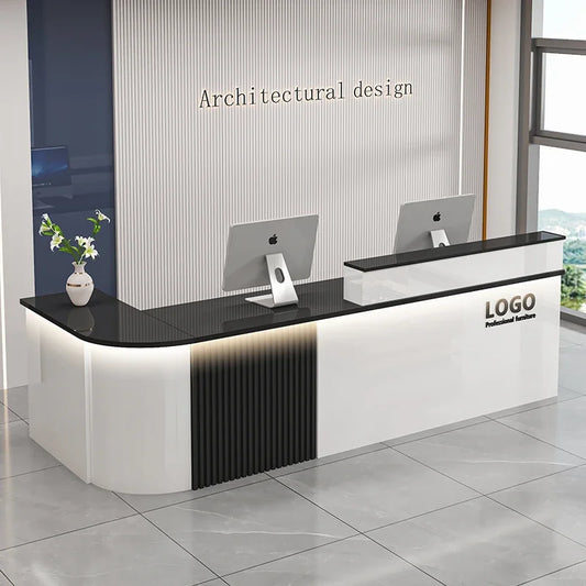 Mostrador de bar de oficina profesional, diseño de belleza de lujo simple, mostrador de recepción, salón moderno, Bancone Bar Lusso, muebles comerciales