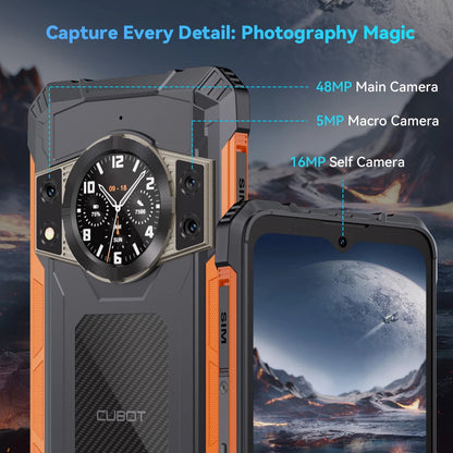 Cubot KingKong ACE 2, smartphone ultradelgado y resistente, Android 14, 16 GB de RAM (6 GB + 10 GB), + 128 GB de ROM, pantalla de 6,56" a 90 Hz, NFC.