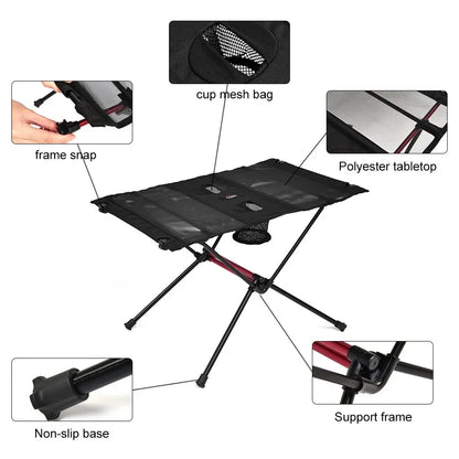 Mesa plegable para acampar al aire libre, para picnic turístico, cenas plegables, muebles de viaje, suministros de equipo, turismo, pesca al aire libre