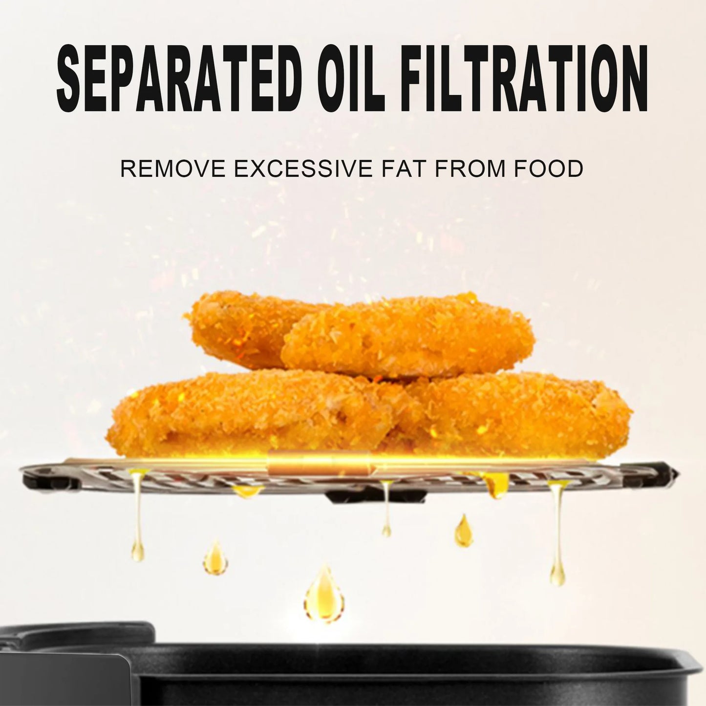 Freidora de aire DIVEDEER de 5 l, gran capacidad, automática, para cocina doméstica, horno de convección de 360°, freidora sin aceite