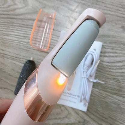 Lima electrónica para pies y removedor de tejido cicatrizante, color rosa