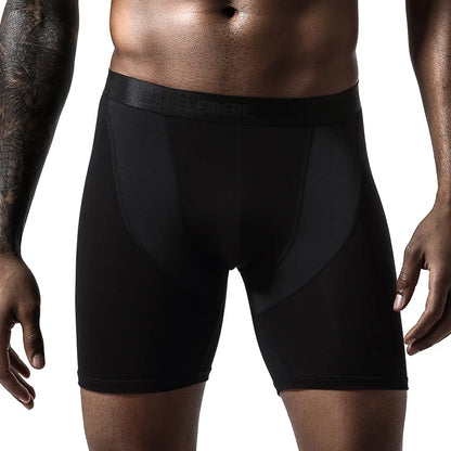 Calzoncillos bóxer deportivos para hombre, antidesgaste, de modal, profesionales, para correr, fitness, ajustados, de pierna larga y secado rápido.