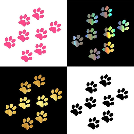Pegatina con huella de pata de gato para coche, creativa, 3D, con diseño de huella de animal, protector solar, impermeable, para puerta de coche, ventana, accesorios exteriores