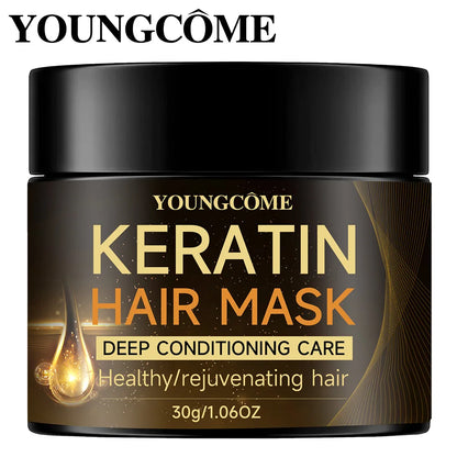 Mascarilla capilar de queratina, hidratante, acondicionador, suave, suave, antifrizz, cuidado del cabello dañado, reparación, restauración del brillo del cabello dañado, mascarilla capilar