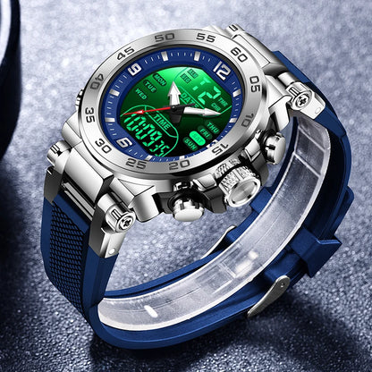 Relojes FOXBOX para hombre, marca superior, reloj de pulsera analógico digital de cuarzo de lujo para hombre, reloj luminoso con pantalla de doble horario resistente al agua para hombre