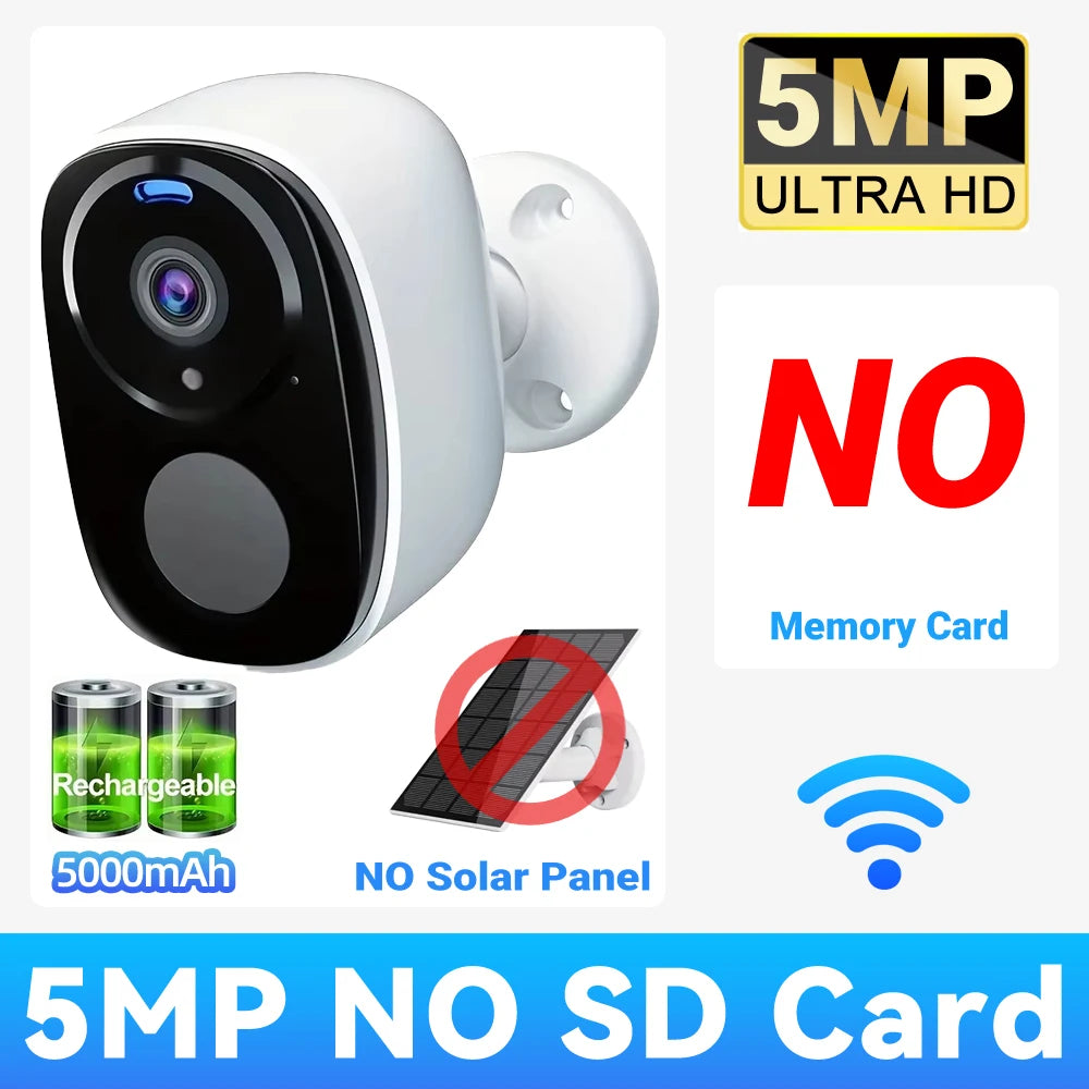 Cámara de seguridad solar inalámbrica para exteriores 2K 5MP con visión nocturna a color, funciona con batería, compatible con WiFi 2.4G, PIR, resistente al agua, comunicación bidireccional con Alexa
