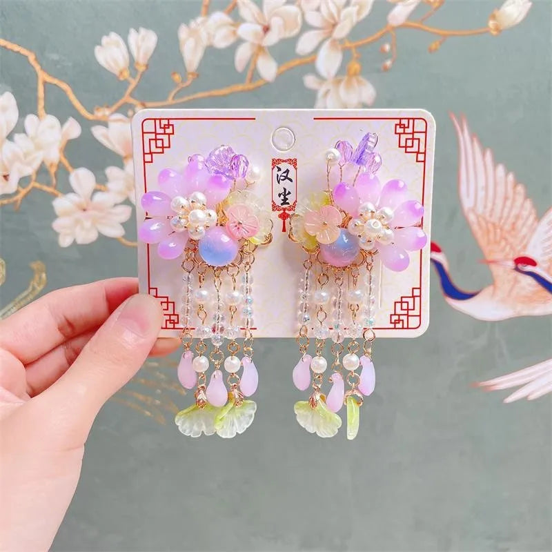 Accesorios para niños Tocados Hanfu Accesorios para el cabello de estilo chino Pinzas para el cabello para niñas Accesorios Par de pinzas