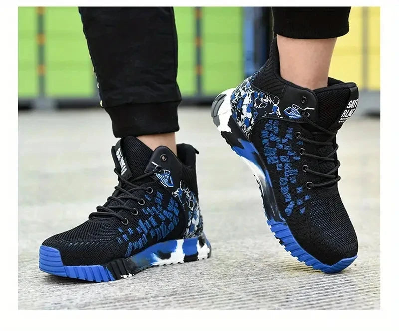 Zapatos de seguridad de caña alta con punta de acero para hombre y mujer, botas de seguridad indestructibles y antigolpes.