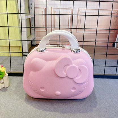 Maleta original de Hello Kitty con dibujos animados, estuche de viaje para cosméticos, gran capacidad, multifuncional, sencilla, con cerradura, bonitos regalos hechos a mano.
