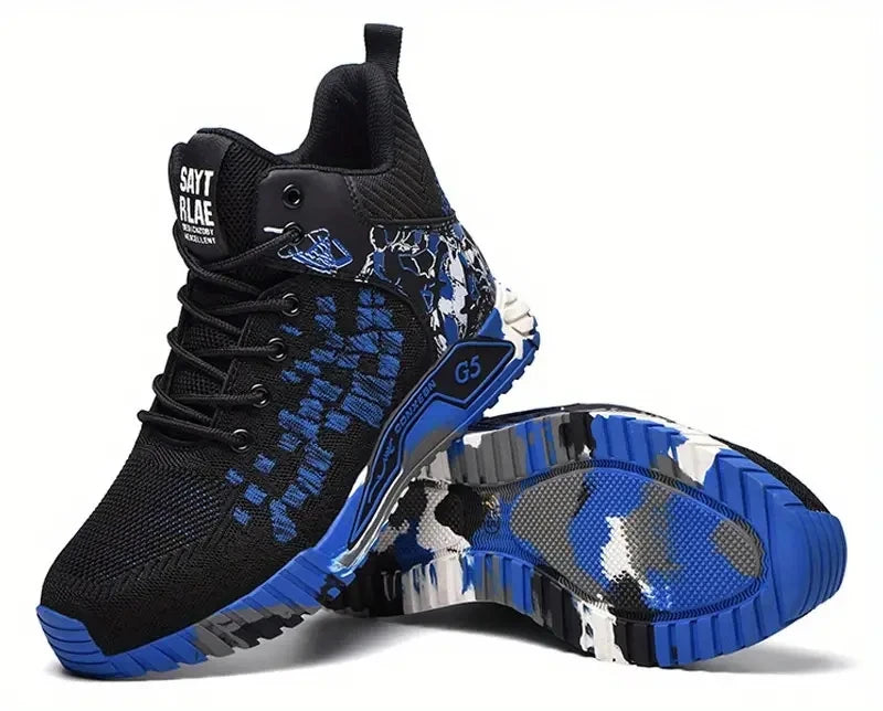 Zapatos de seguridad de caña alta con punta de acero para hombre y mujer, botas de seguridad indestructibles y antigolpes.