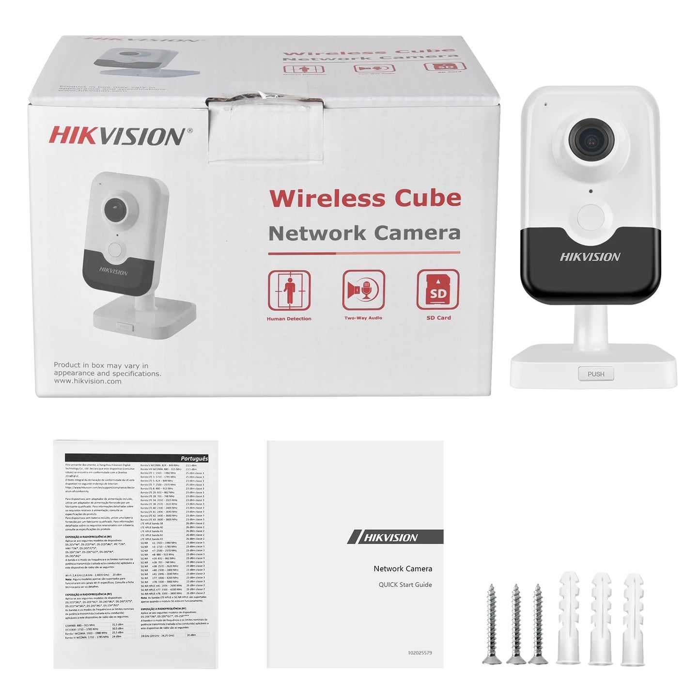Cámara IP Hikvision DS-2CD2443G2-IW de 4 MP, inalámbrica para interiores, con detección de movimiento humano por infrarrojos, WiFi, PoE, audio bidireccional y ranura para tarjeta SD.