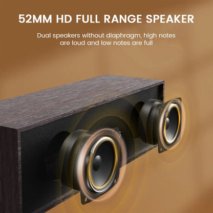 Altavoz de escritorio PHILIPS SPA3609 con controlador dinámico de 53 mm, voz humana pura, efecto de sonido envolvente y diseño de carcasa de madera.