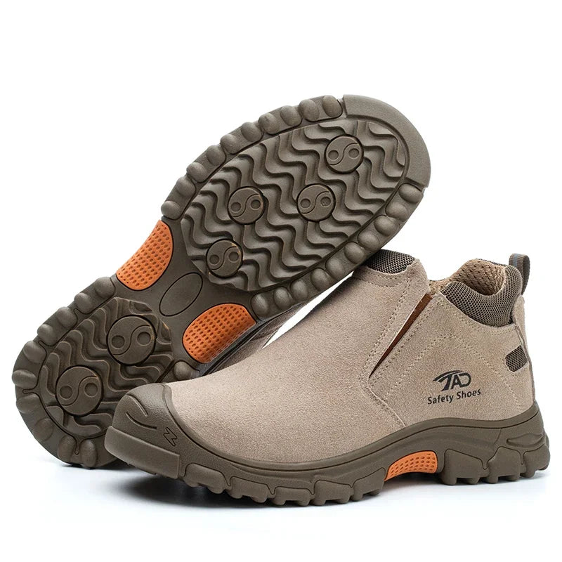 Botas de seguridad de soldadura de corte bajo para hombre, zapatos de trabajo de construcción antiaplastamiento, zapatos indestructibles a prueba de pinchazos, botas de trabajo de seguridad.