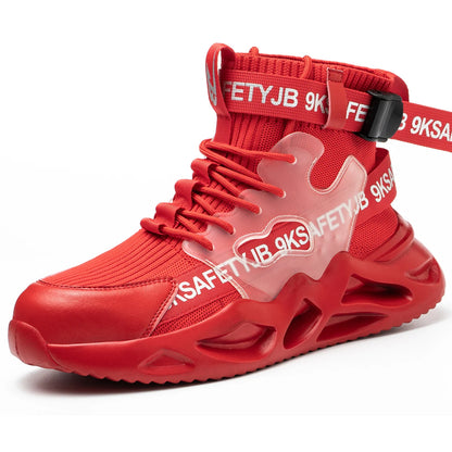 Zapatos de seguridad con puntera de acero para hombre y mujer, botas de trabajo ligeras, transpirables y cómodas, zapatillas de seguridad para la construcción industrial, botas para hombre.