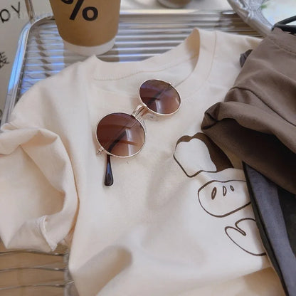 Ropa para niños, niñas y niños de 2 a 8 años, camisetas de manga corta, camisetas casuales de moda para niños pequeños.