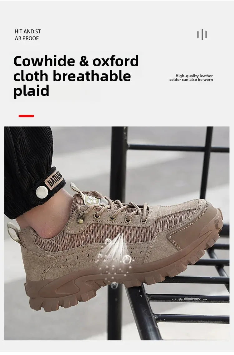 Spring New Men's Steel Toe Safety Shoes Breathable Work Shoes Anti Crush And Piercing High Temperature Resistant Wear Proof