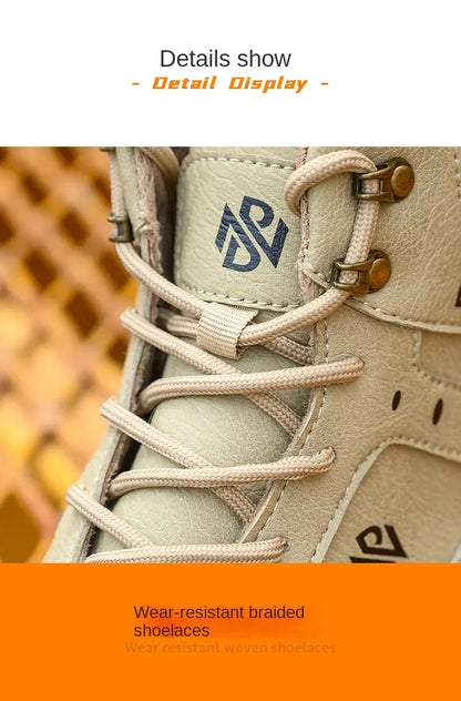 Botas de seguridad de caña alta para hombre, con puntera de acero y protección antipinchazos. Calzado de trabajo resistente y protector para la construcción.