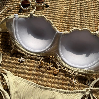 VigoBreviya 2025 Traje de baño de tiras sólidas para mujer Bikini sexy push up brasileño para mujer Traje de baño de playa para mujer Traje de baño de tanga de corte alto atado