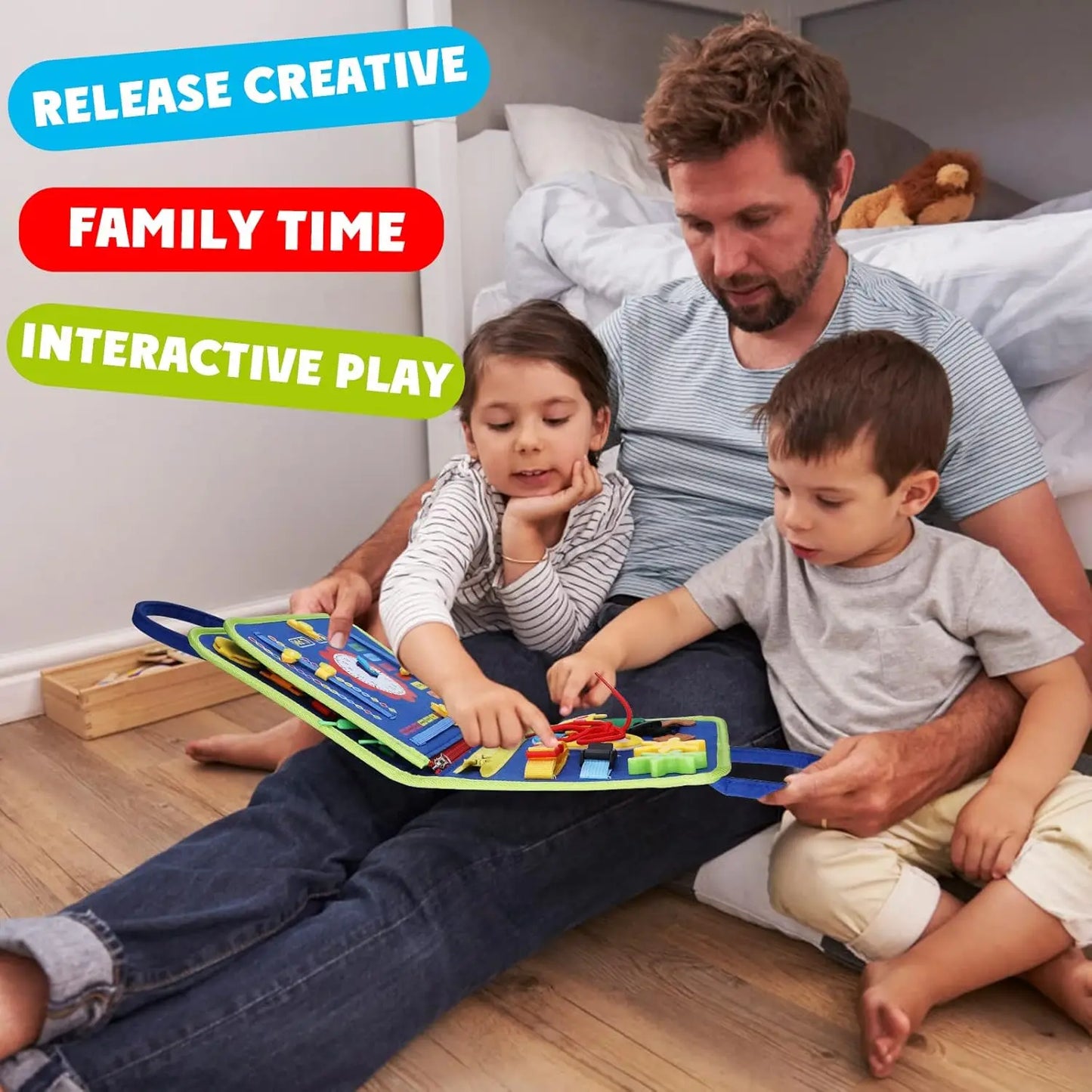 Tablero de actividades Montessori para niños pequeños, juguetes sensoriales, aprendizaje preescolar, actividades educativas de viaje para niños, habilidades motoras finas