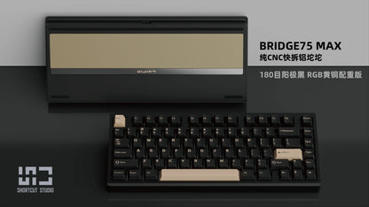 Teclado mecánico inalámbrico ShortCut Studio Bridge75 con Bluetooth, 3 modos RGB, personalizado, de aluminio de larga duración.