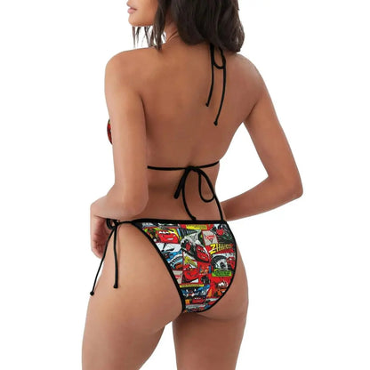 Conjunto de bikini personalizado de Rayo McQueen, traje de baño de dos piezas, bikinis de coches para mujer, conjuntos de bikini triangulares sexys para mujer, traje de baño