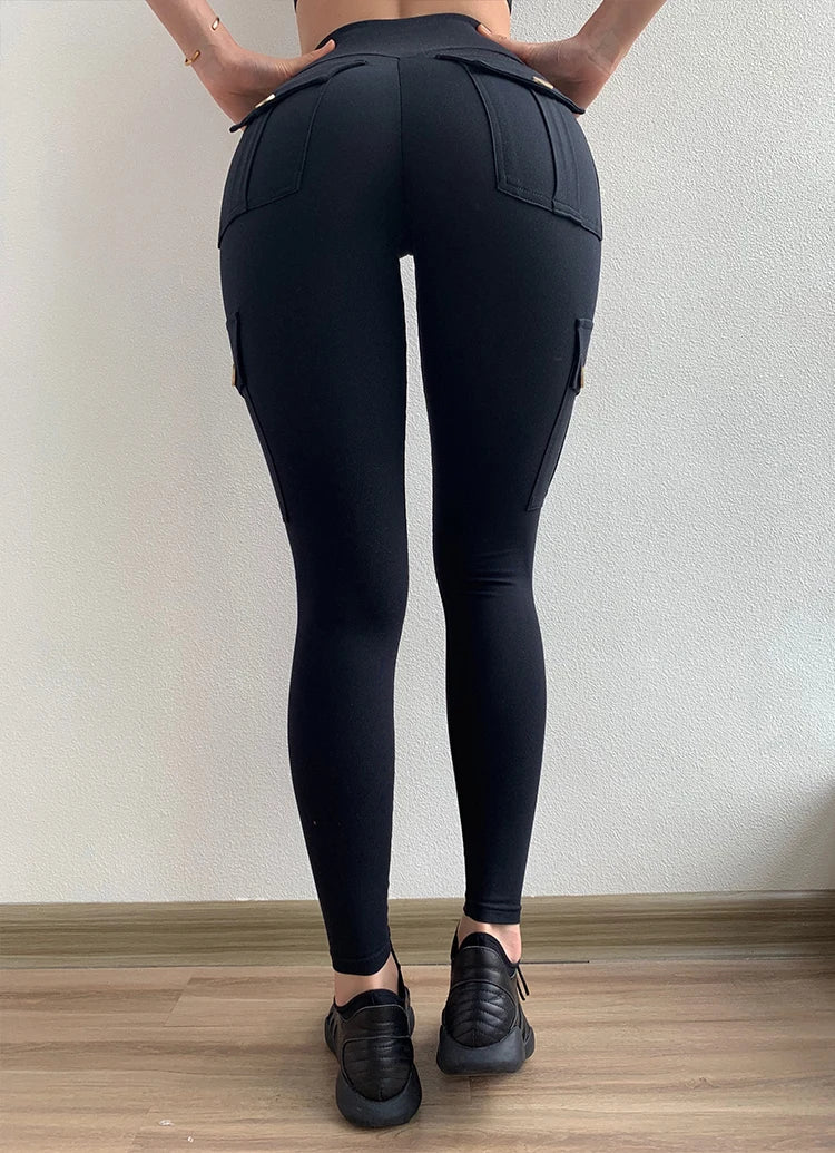 Pantalón de Yoga sin Costuras con Bolsillo, Leggings Deportivos para Mujer, Levantamiento de Cadera, Gimnasio, Cintura Alta, Ajustados, Elásticos, Ropa de Trabajo.