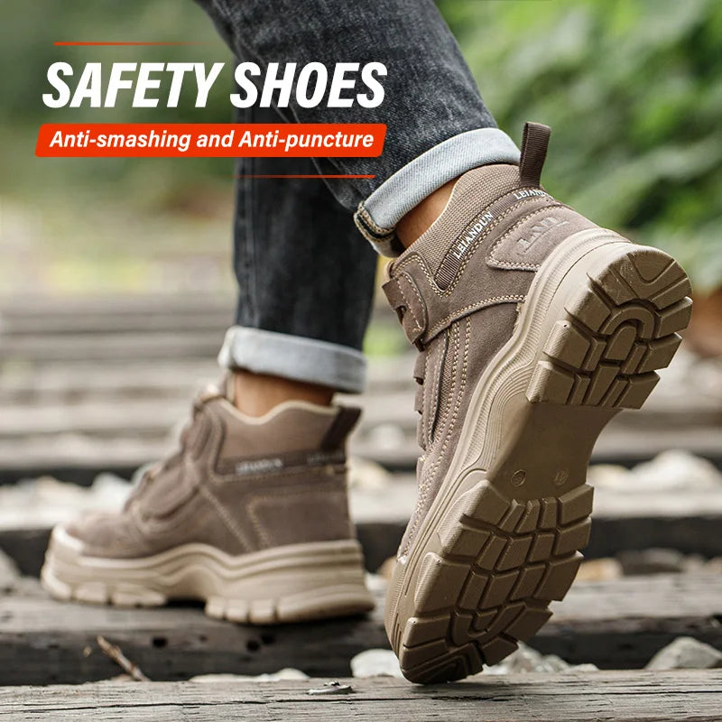 Zapatos de seguridad Leiandun para hombre, cómodos y de diseño ligero para el trabajo.