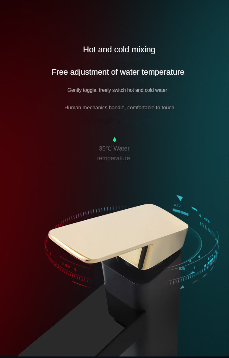 Grifo mezclador digital de temperatura KKTNSG LED para lavabo, con instalación sobre encimera y grifo para agua fría y caliente.