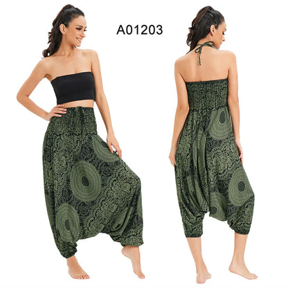 Bohemian Pants Women Pantalones Mujer Hippie High Waist Rayon Harem Baggy Boho Yoga Beach Wear Pour Femme Calca Feminina Printed