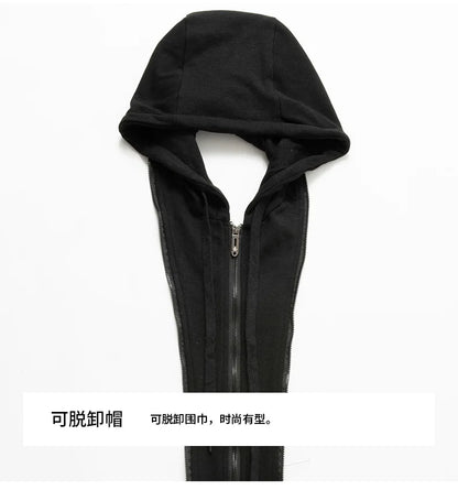 Autumn Winter Men's Wool Trench Coat Fashion Hooded Warm Long Woollen Coats Business Casual Turn Down Collar Woolen Blend Men