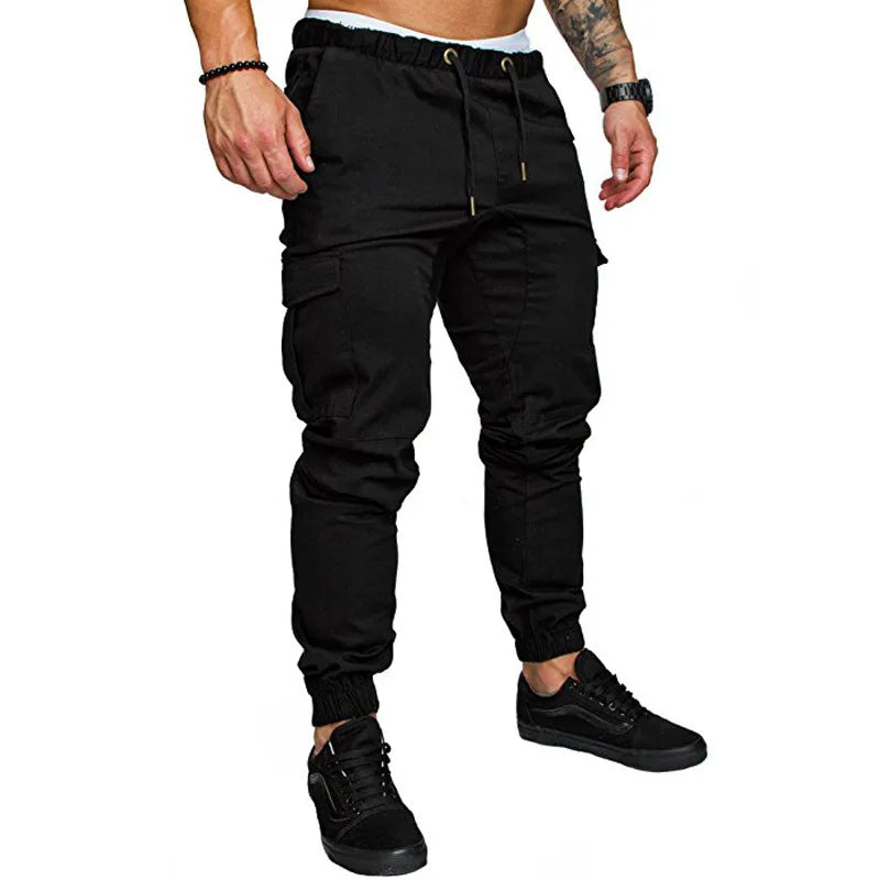 Pantalones deportivos finos de moda para hombre, pantalones casuales para correr, pantalones cargo de calle 2020, pantalones multibolsillos para hombre, pantalones deportivos para gimnasios y fitness para hombre.