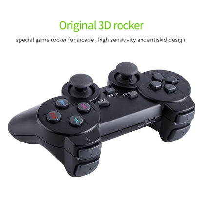 Consola de videojuegos 2.4G con doble mando inalámbrico, 4K, 20.000 juegos, 64 GB, retro, ideal para regalo de Navidad infantil.