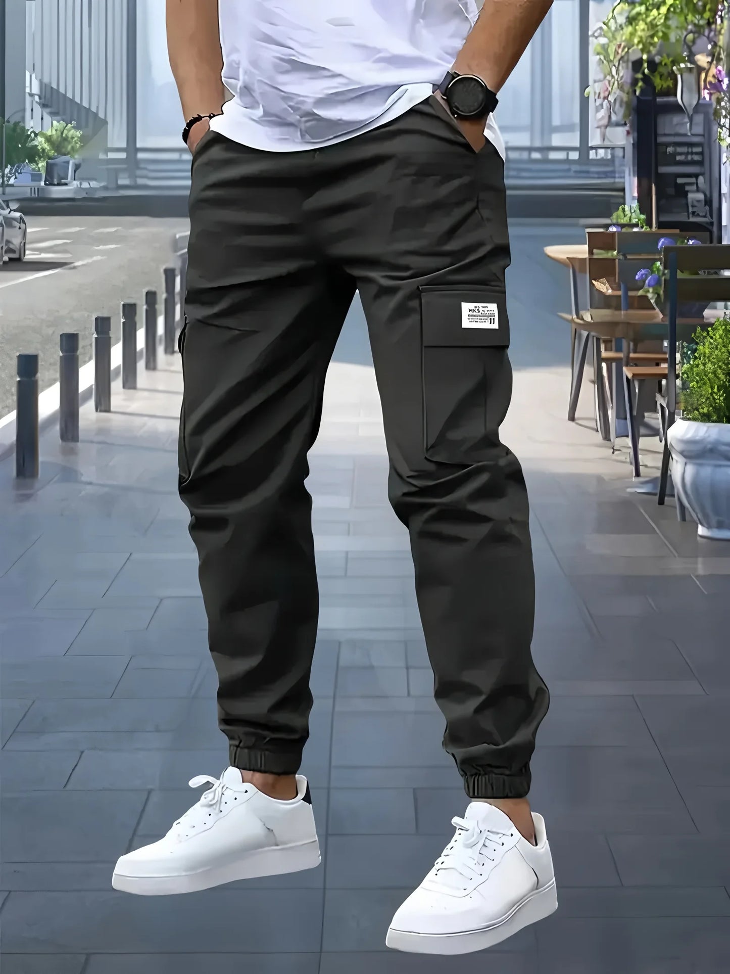 Pantalones cargo para hombre, estilo deportivo, para actividades al aire libre, largos, informales, de otoño, con múltiples bolsillos, resistentes, ideales para el trabajo.