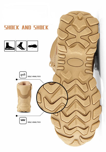 Botas de trabajo para hombre, zapatos de seguridad resistentes al desgaste, zapatos con punta de acero, zapatillas antideslizantes, zapatos de trabajo para adultos.